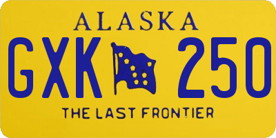 AK license plate GXK250