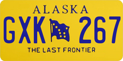AK license plate GXK267