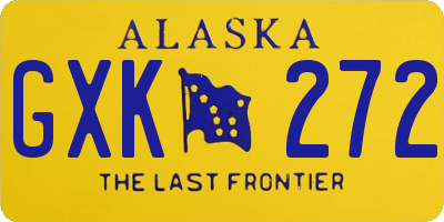 AK license plate GXK272