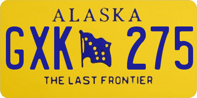 AK license plate GXK275