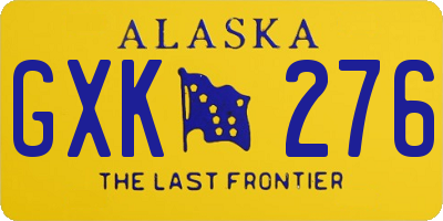 AK license plate GXK276