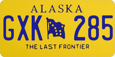 AK license plate GXK285
