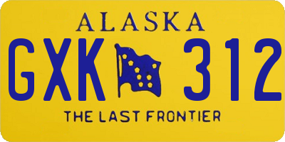 AK license plate GXK312