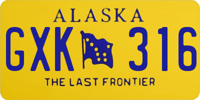 AK license plate GXK316