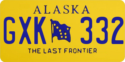 AK license plate GXK332