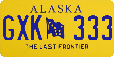 AK license plate GXK333