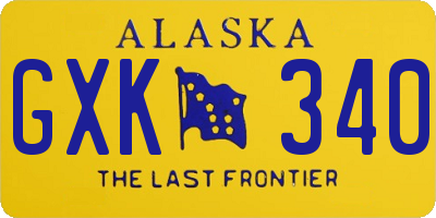 AK license plate GXK340