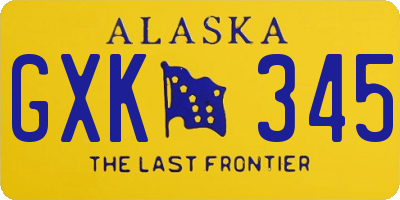 AK license plate GXK345