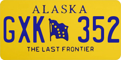 AK license plate GXK352