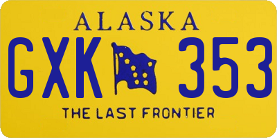 AK license plate GXK353