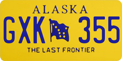 AK license plate GXK355