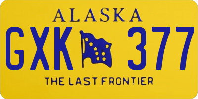 AK license plate GXK377