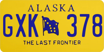 AK license plate GXK378