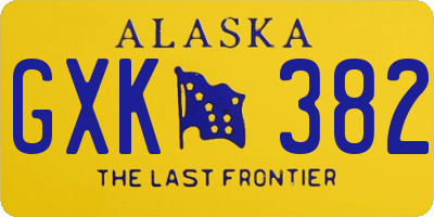 AK license plate GXK382