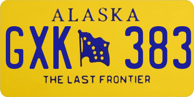 AK license plate GXK383