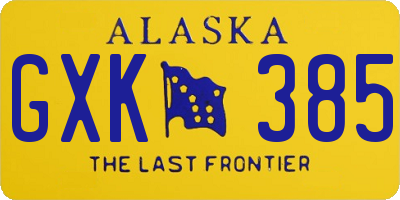 AK license plate GXK385