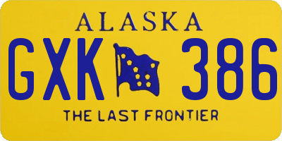AK license plate GXK386