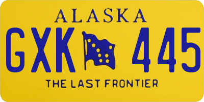 AK license plate GXK445