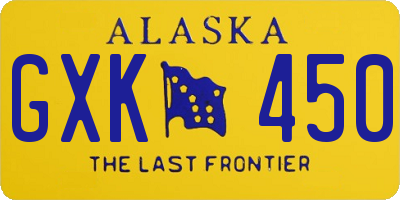 AK license plate GXK450
