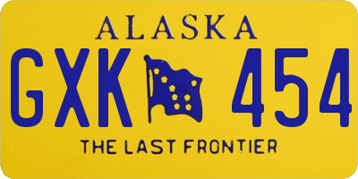 AK license plate GXK454
