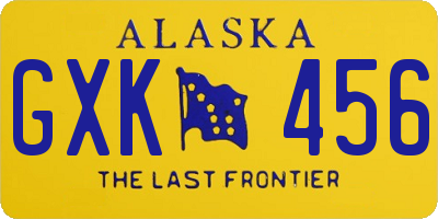 AK license plate GXK456