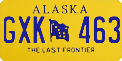 AK license plate GXK463