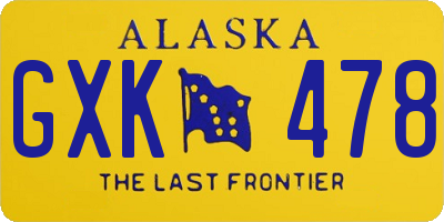 AK license plate GXK478