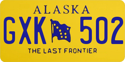 AK license plate GXK502