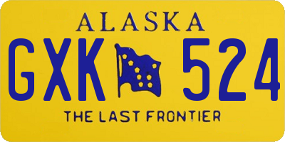 AK license plate GXK524