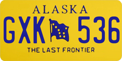 AK license plate GXK536