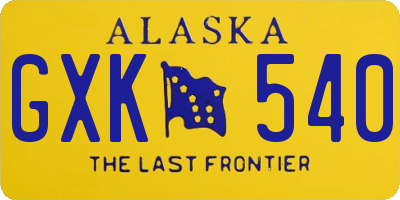 AK license plate GXK540