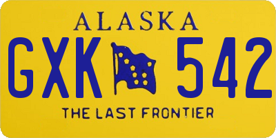 AK license plate GXK542