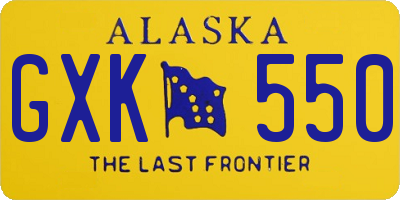 AK license plate GXK550