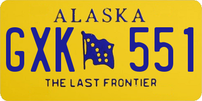 AK license plate GXK551