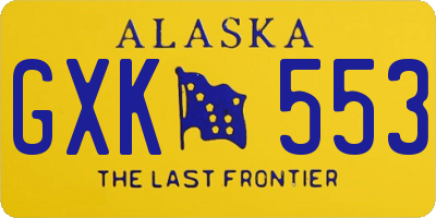 AK license plate GXK553