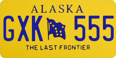 AK license plate GXK555