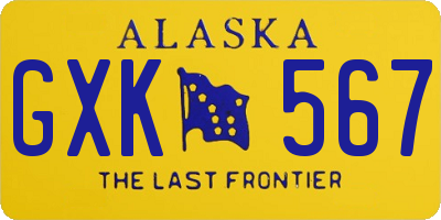 AK license plate GXK567