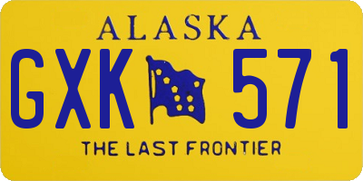 AK license plate GXK571