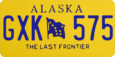 AK license plate GXK575