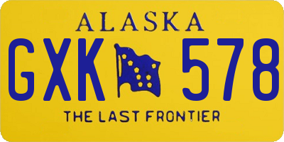 AK license plate GXK578