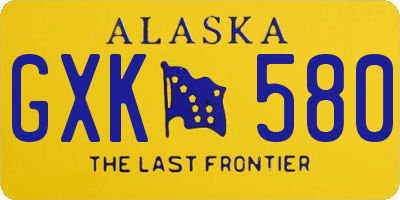 AK license plate GXK580