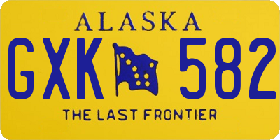 AK license plate GXK582