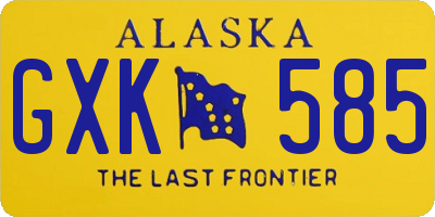 AK license plate GXK585