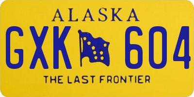 AK license plate GXK604