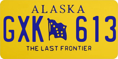 AK license plate GXK613