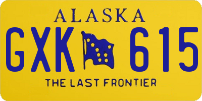 AK license plate GXK615