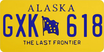 AK license plate GXK618