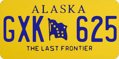 AK license plate GXK625