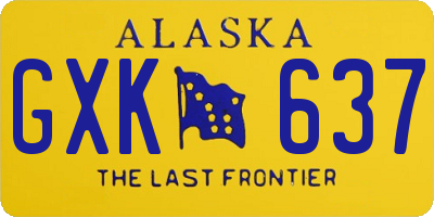 AK license plate GXK637