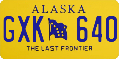 AK license plate GXK640